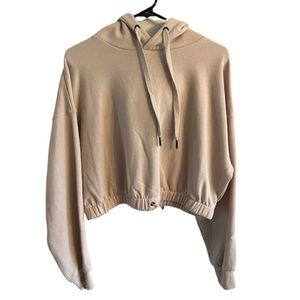 Cropped Draw String Hoodie